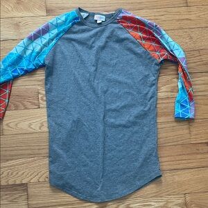 Lularoe Colorful Geometric Womens Raglan Shirt XXS
